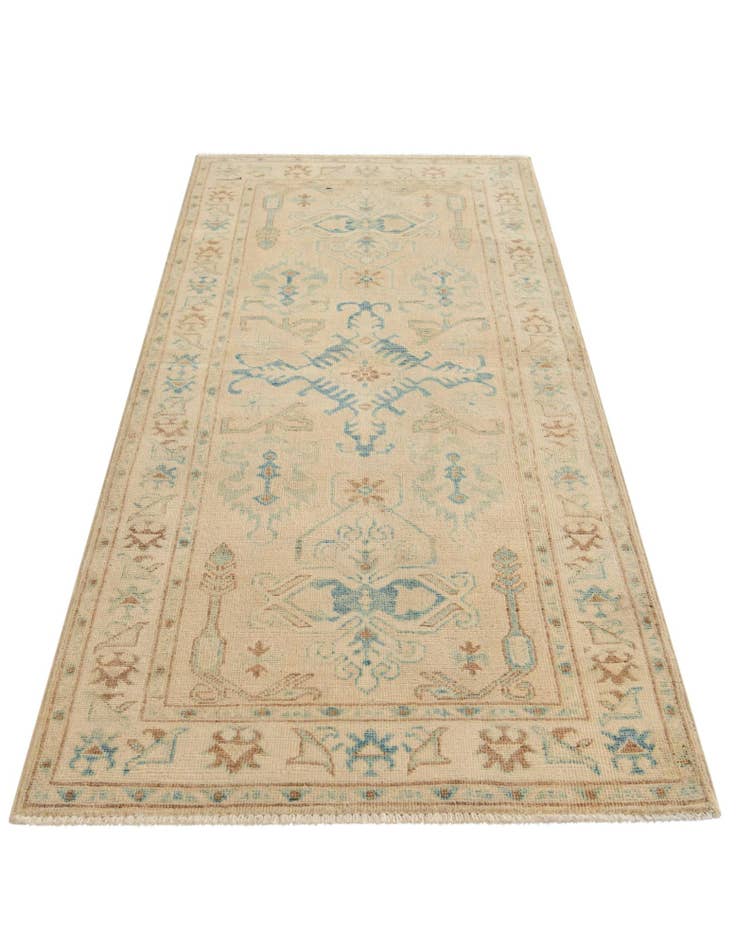 Detail image of 2' 9 x 6' 3 Hand Knotted Oushak Wool Runner Rug