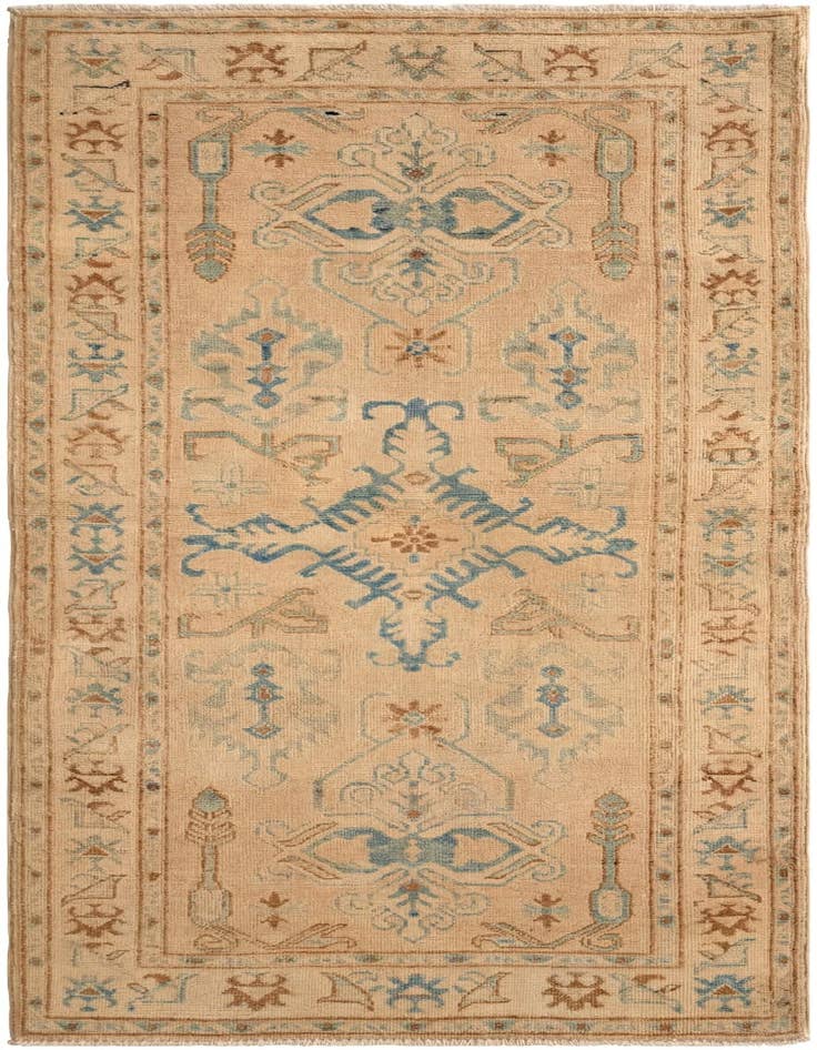 Detail image of 2' 9 x 6' 3 Hand Knotted Oushak Wool Runner Rug