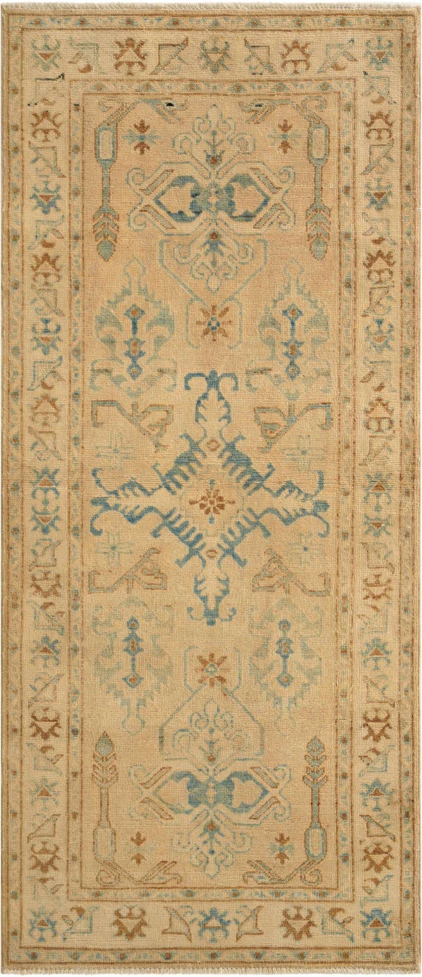 2' 9 x 6' 3 Hand Knotted Oushak Wool Runner Rug