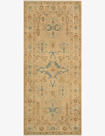 2' 9 x 6' 3 Hand Knotted Oushak Wool Runner Rug