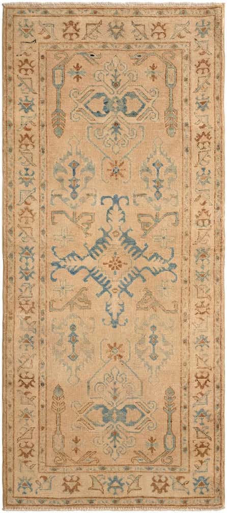 2' 9 x 6' 3 Hand Knotted Oushak Wool Runner Rug