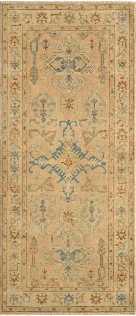 2' 9 x 6' 3 Hand Knotted Oushak Wool Runner Rug