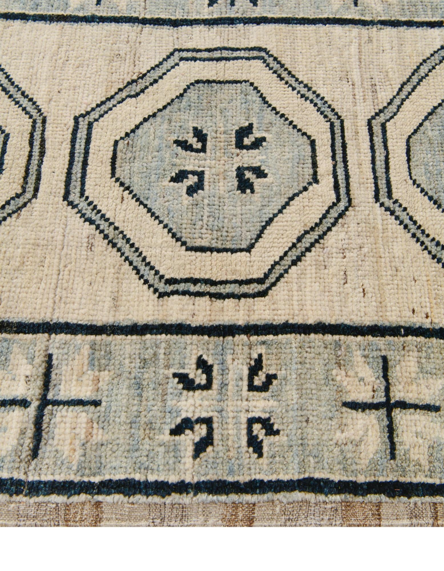2' 9 x 10' 6 Hand Knotted Oushak Wool Runner Rug