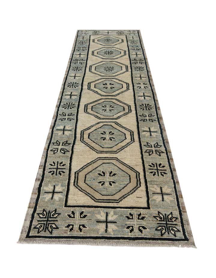 2' 9 x 10' 6 Hand Knotted Oushak Wool Runner Rug