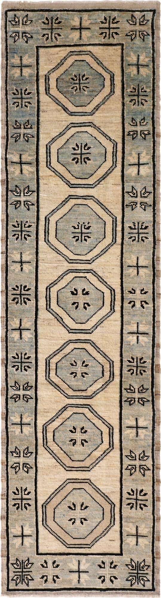 2' 9 x 10' 6 Hand Knotted Oushak Wool Runner Rug