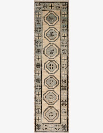 2' 9 x 10' 6 Hand Knotted Oushak Wool Runner Rug