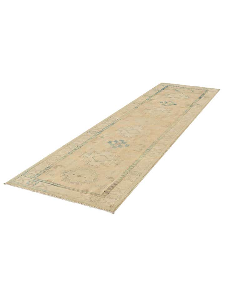 2' 7 x 9' 8 Hand Knotted Oushak Wool Runner Rug