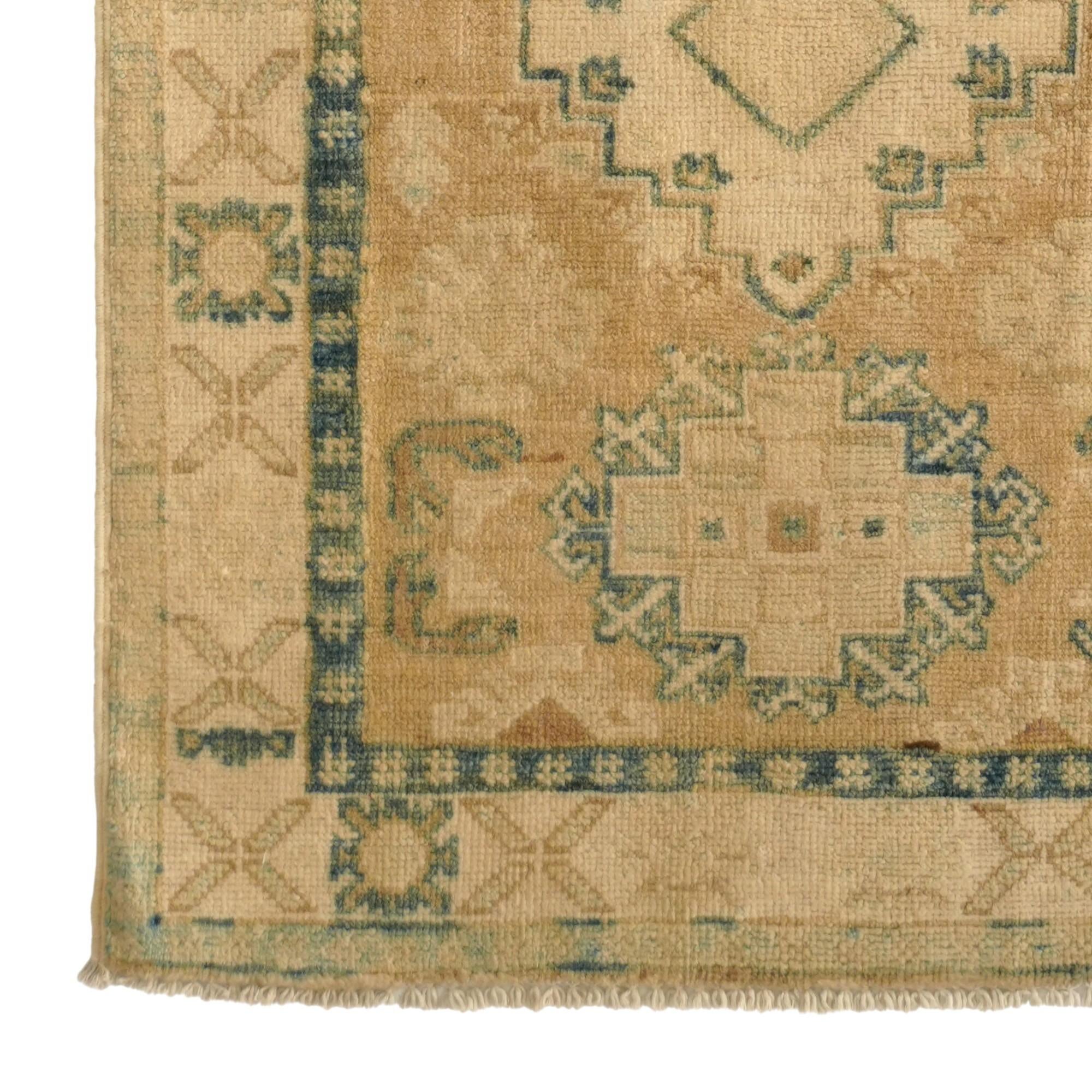 2' 7 x 9' 8 Hand Knotted Oushak Wool Runner Rug
