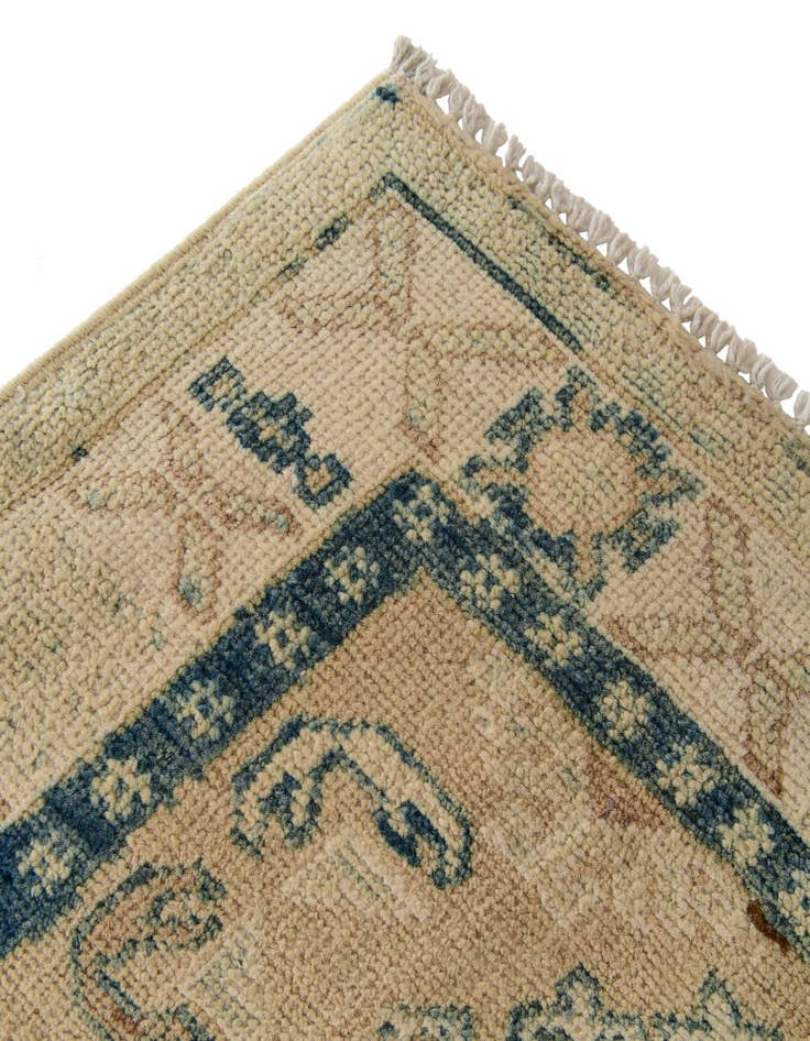 Detail image of 2' 7 x 9' 8 Hand Knotted Oushak Wool Runner Rug