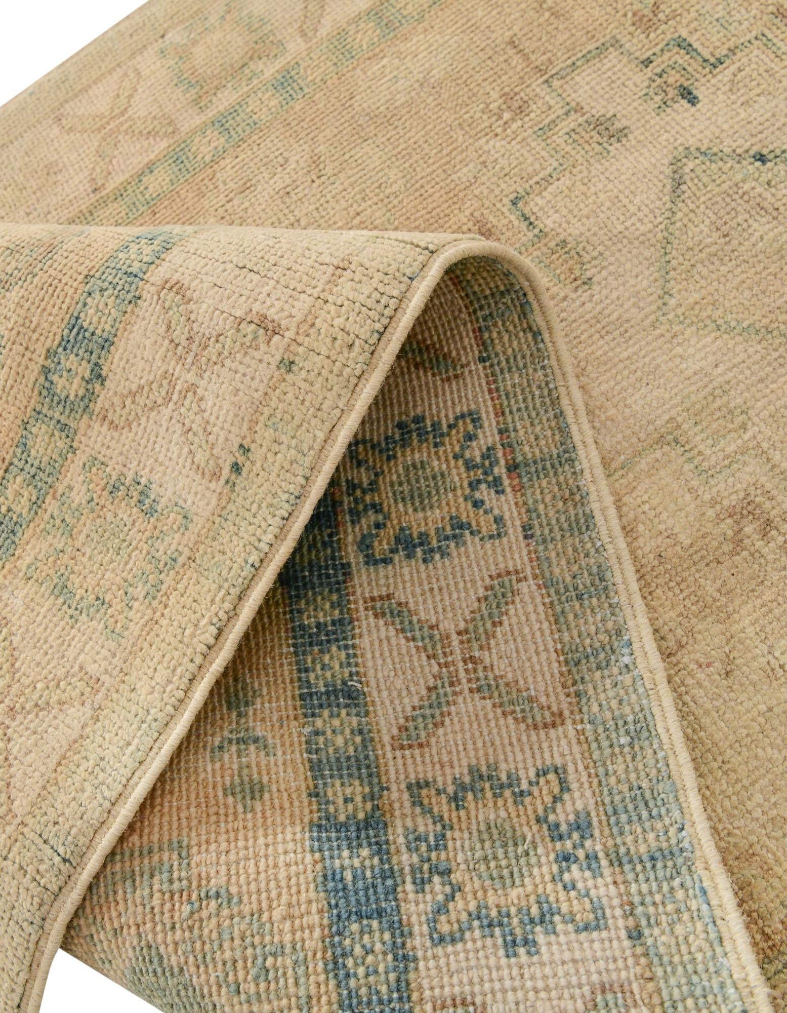 2' 7 x 9' 8 Hand Knotted Oushak Wool Runner Rug