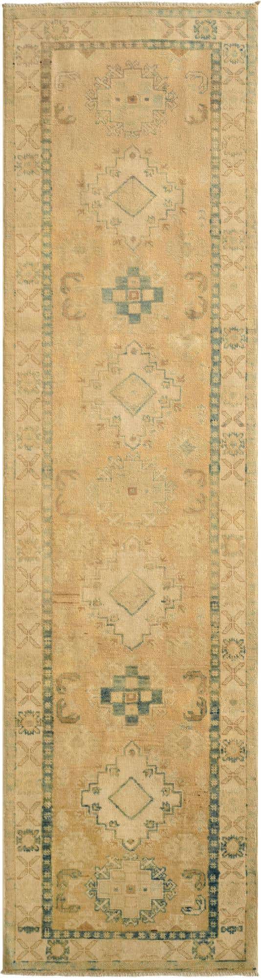 2' 7 x 9' 8 Hand Knotted Oushak Wool Runner Rug