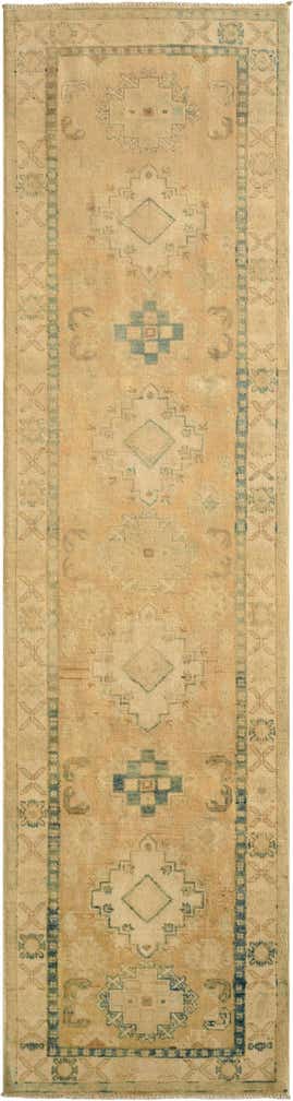 2' 7 x 9' 8 Hand Knotted Oushak Wool Runner Rug