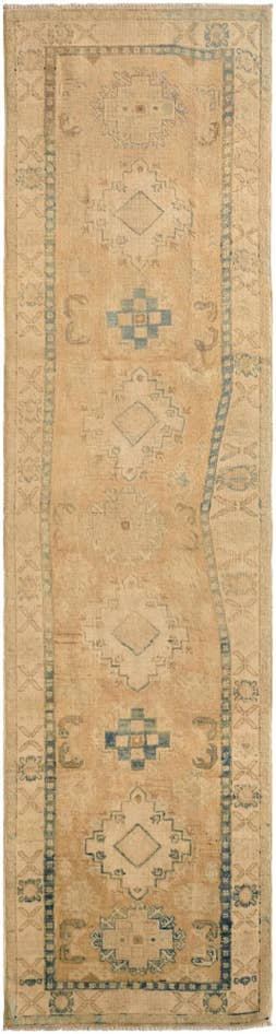 Detail image of 2' 7 x 9' 8 Hand Knotted Oushak Wool Runner Rug