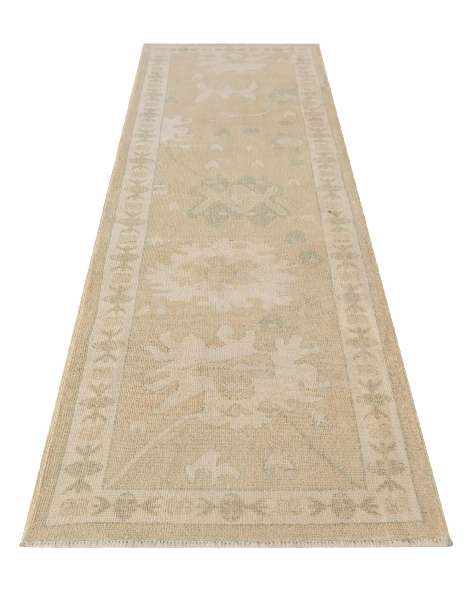 2' 8 x 10' Hand Knotted Oushak Wool Runner Rug