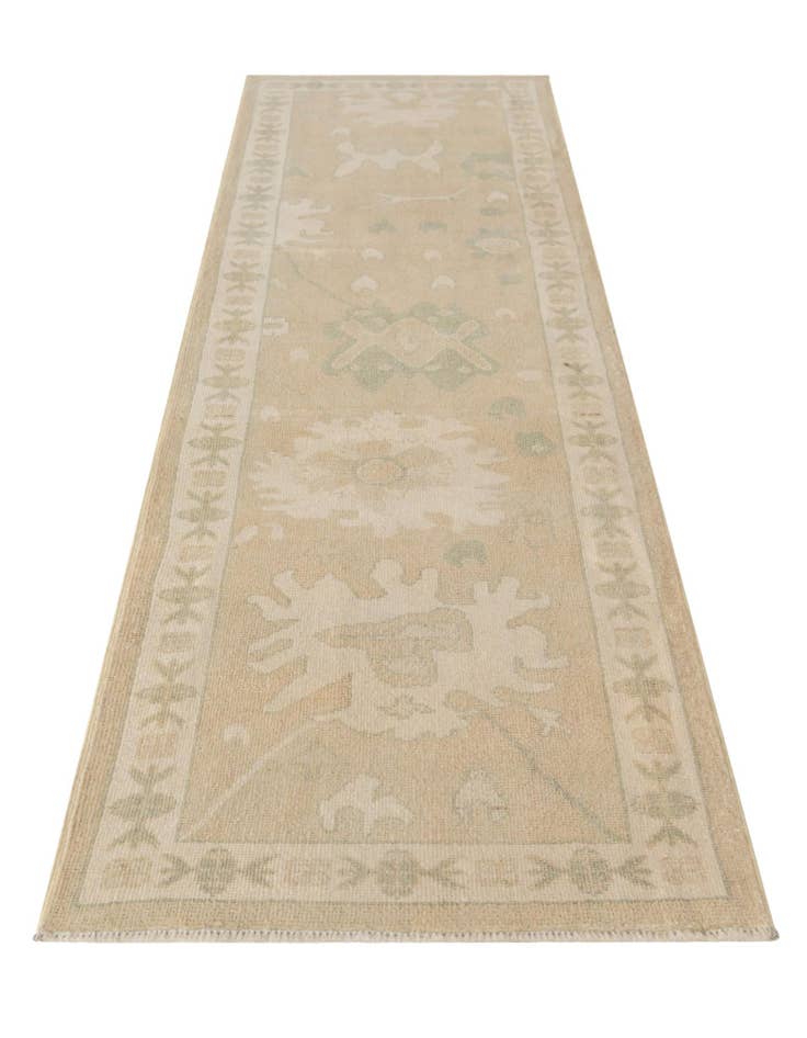 Detail image of 2' 8 x 10' Hand Knotted Oushak Wool Runner Rug