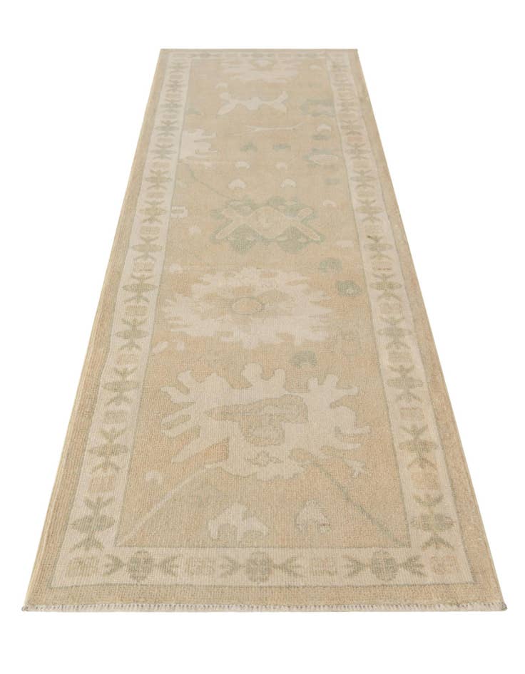 Detail image of 2' 8 x 10' Hand Knotted Oushak Wool Runner Rug