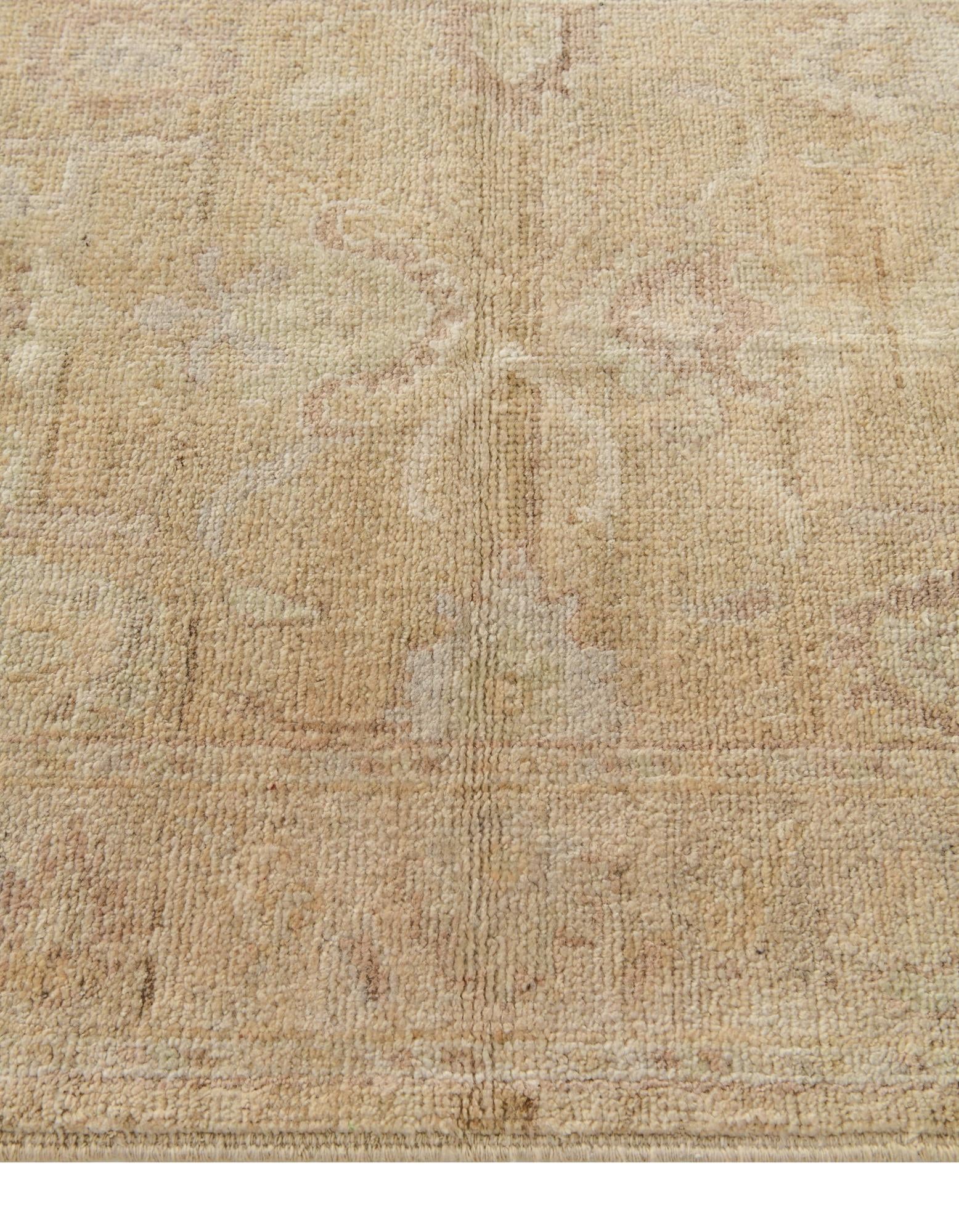 2' 11 x 9' 9 Hand Knotted Oushak Wool Runner Rug