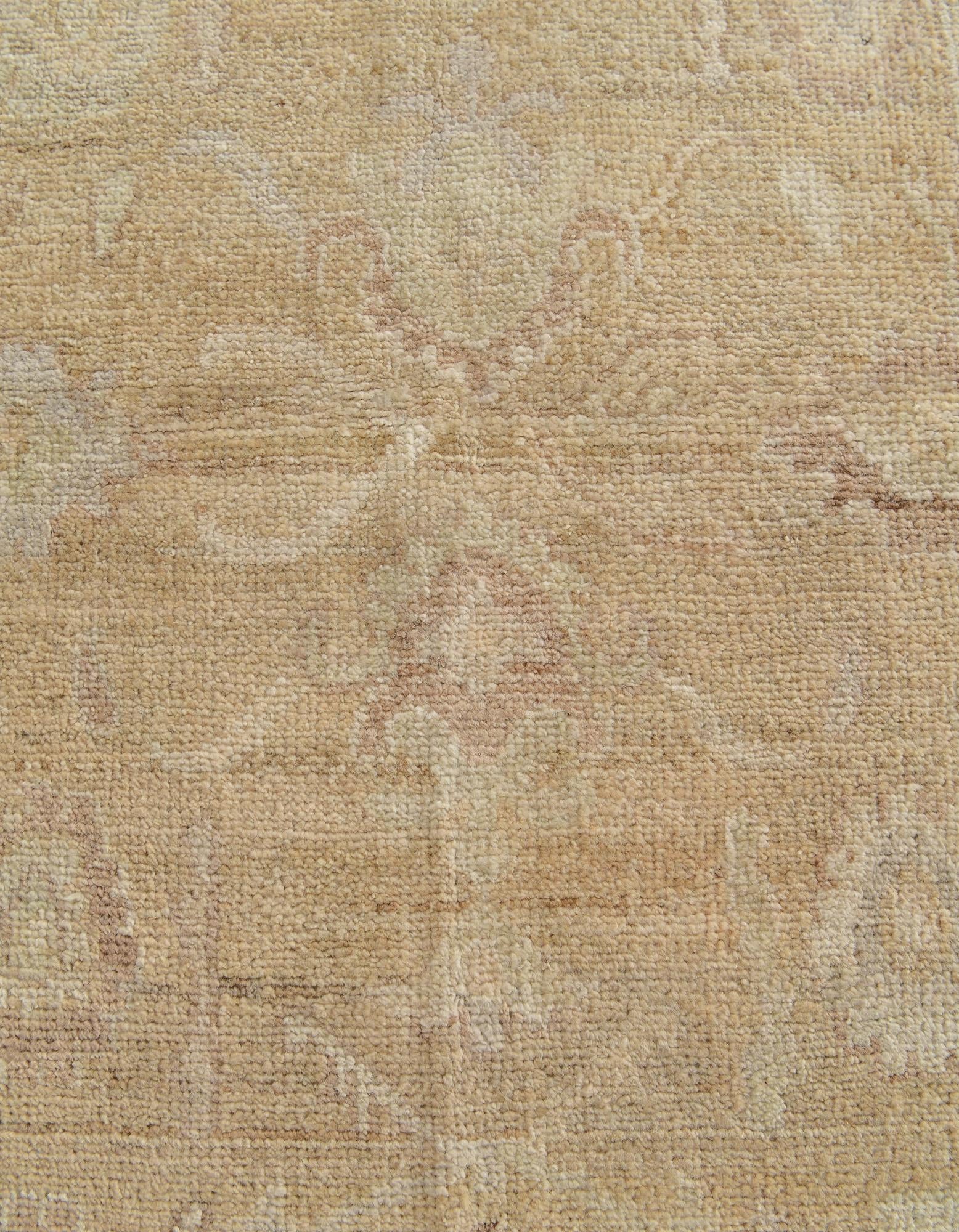 2' 11 x 9' 9 Hand Knotted Oushak Wool Runner Rug