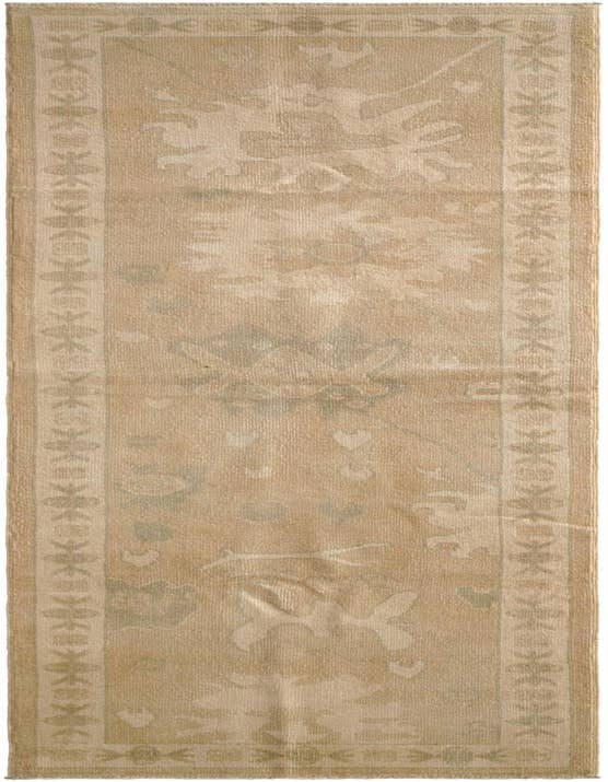 Detail image of 2' 9 x 10' Hand Knotted Oushak Wool Runner Rug