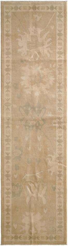 Detail image of 2' 9 x 10' Hand Knotted Oushak Wool Runner Rug