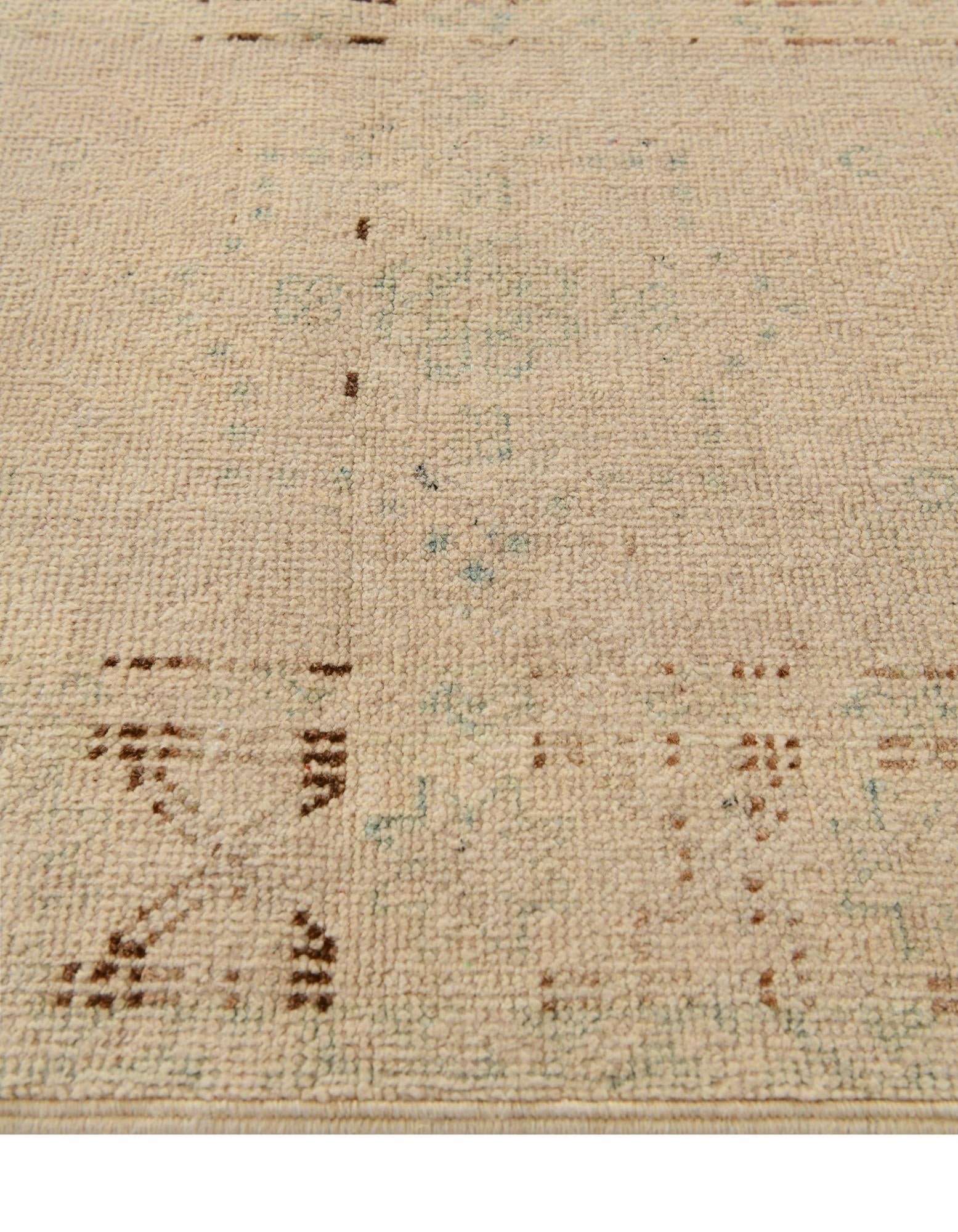 2' 11 x 5' 10 Hand Knotted Oushak Wool Runner Rug