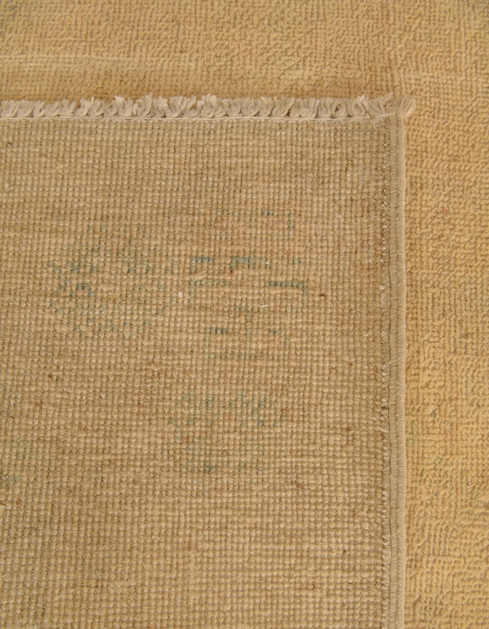 80cm x 290cm Hand Knotted Oushak Wool Runner Rug