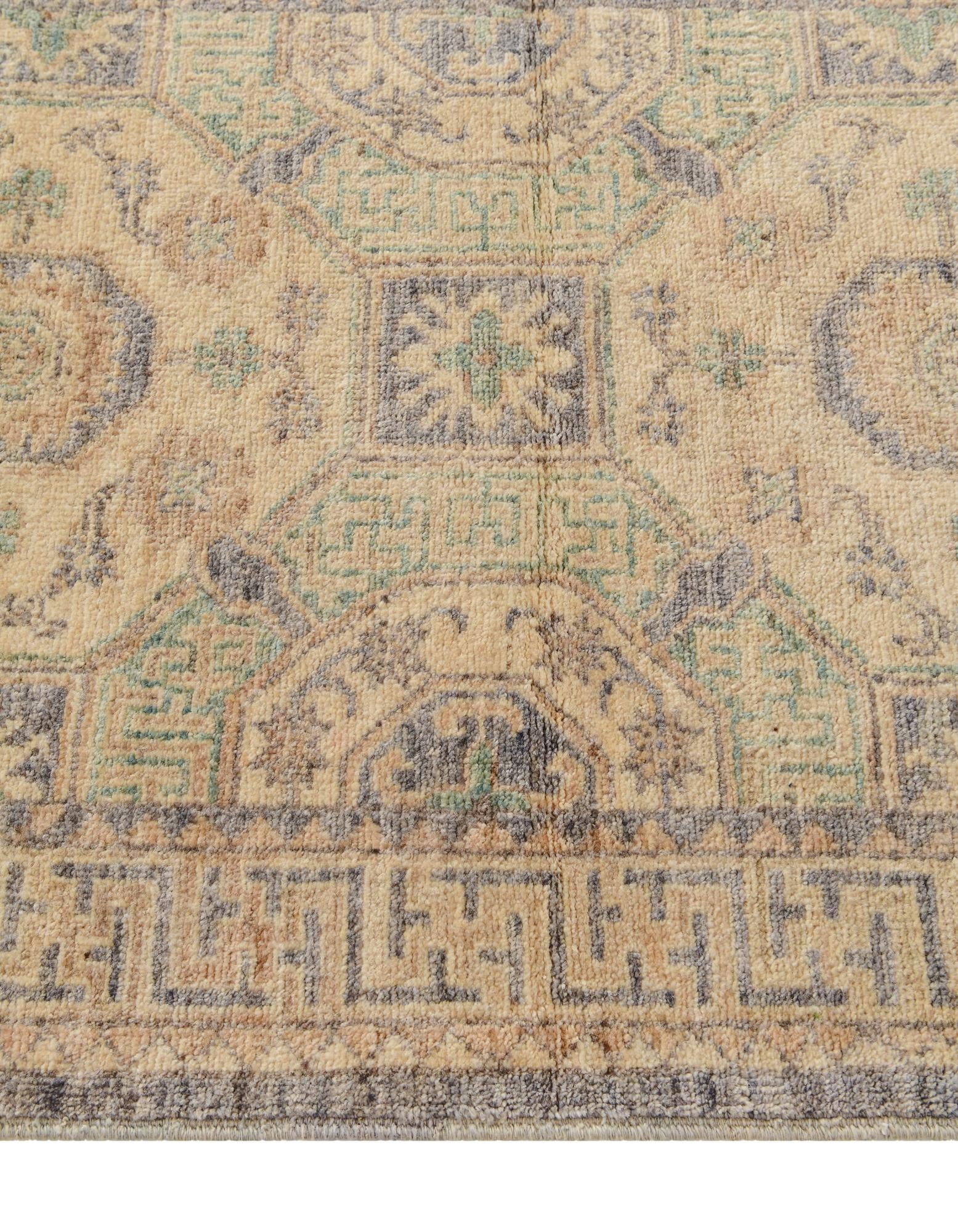 2' 11 x 12' 10 Hand Knotted Oushak Wool Runner Rug