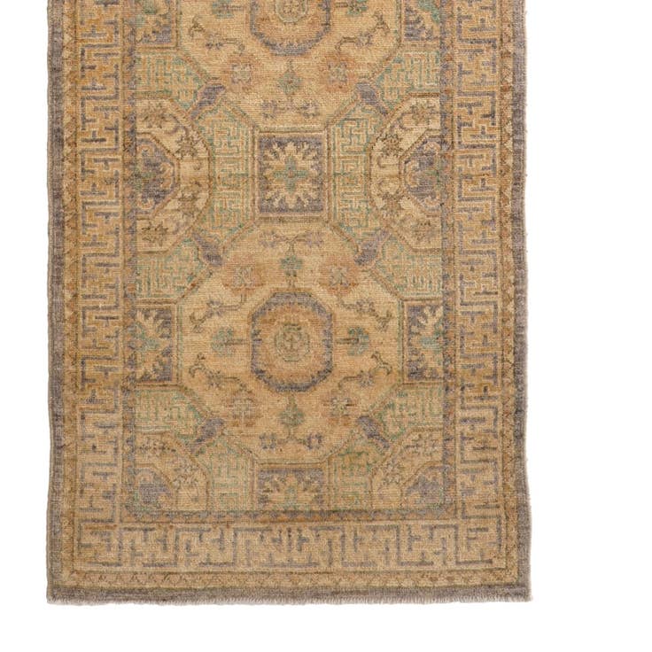Detail image of 2' 11 x 12' 10 Hand Knotted Oushak Wool Runner Rug