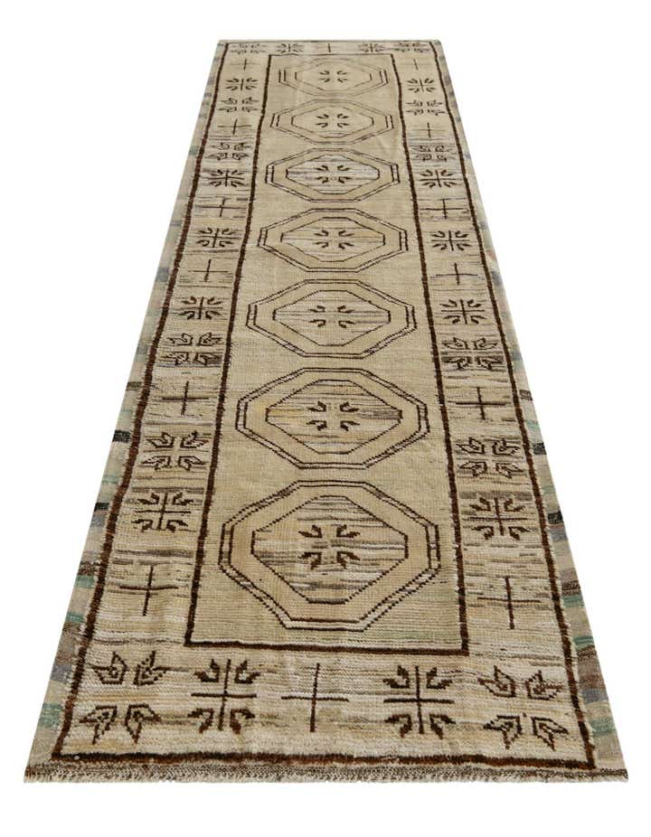 2' 9 x 10' 4 Hand Knotted Oushak Wool Runner Rug