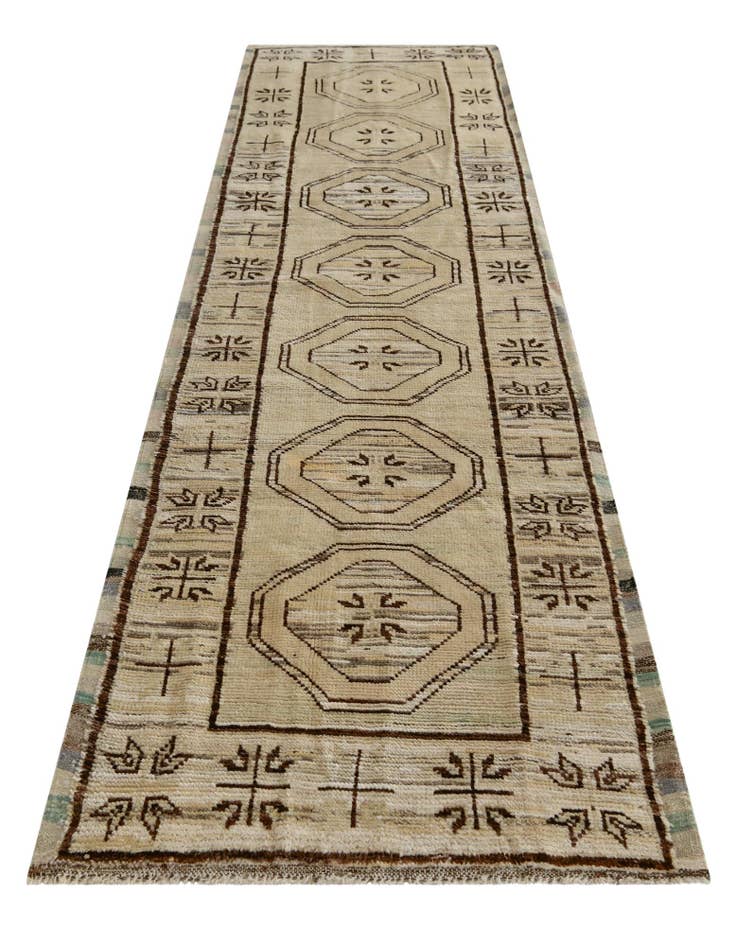 Detail image of 2' 9 x 10' 4 Hand Knotted Oushak Wool Runner Rug