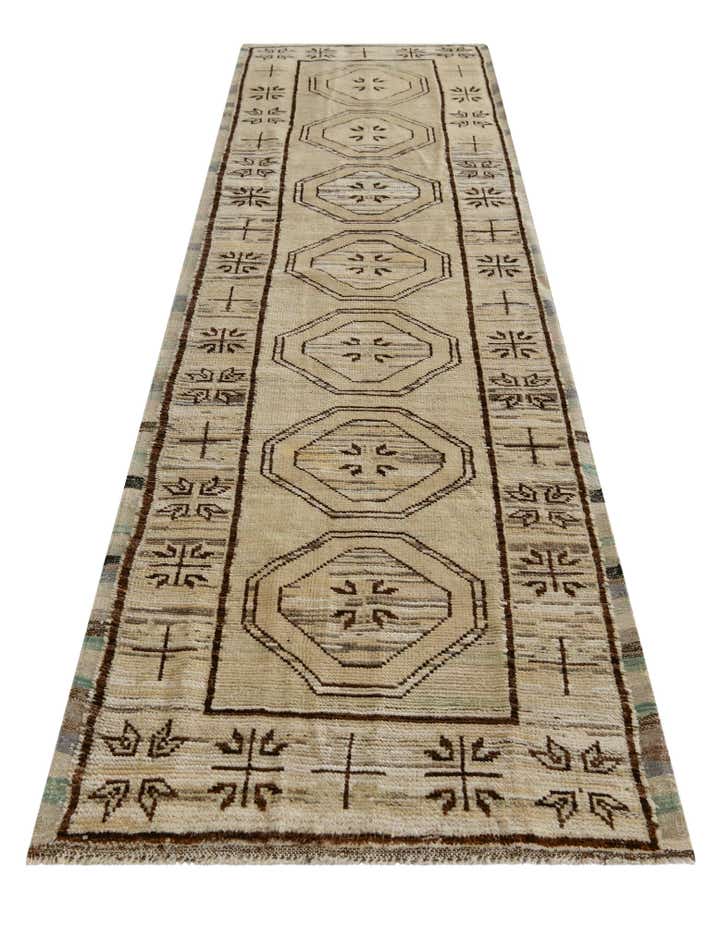 2' 9 x 10' 4 Hand Knotted Oushak Wool Runner Rug