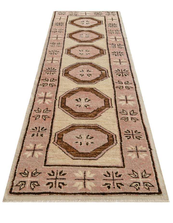 2' 9 x 9' 2 Hand Knotted Oushak Wool Runner Rug