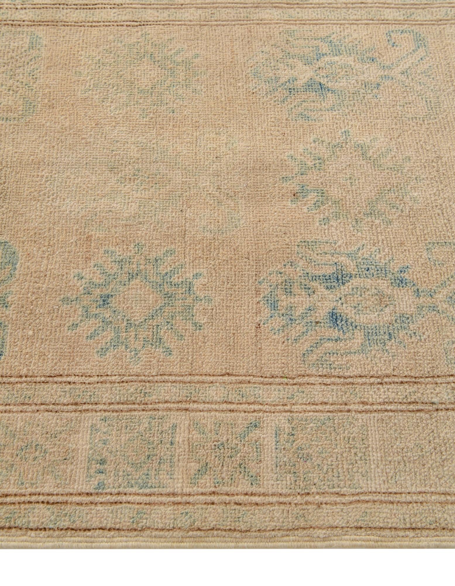 2' 6 x 9' 4 Hand Knotted Oushak Wool Runner Rug