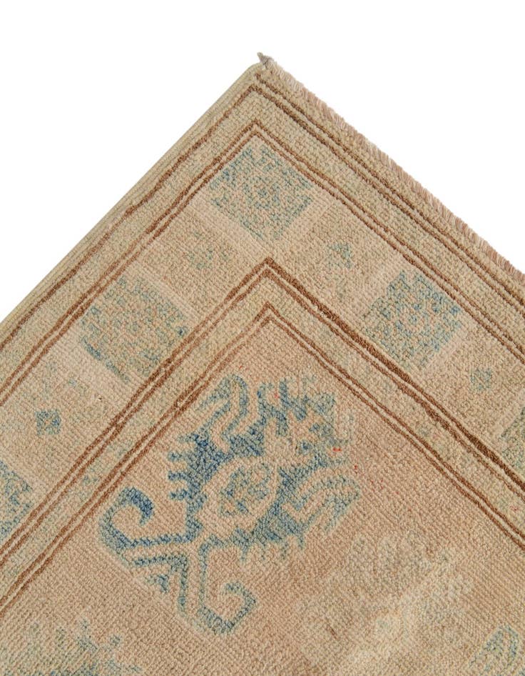 Detail image of 2' 6 x 9' 4 Hand Knotted Oushak Wool Runner Rug