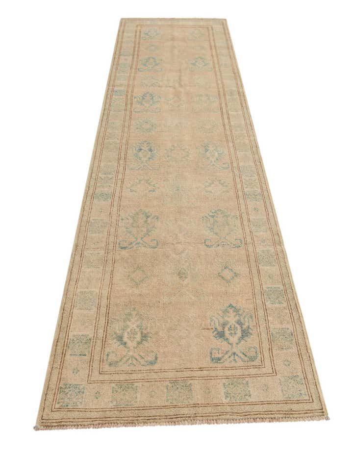 2' 6 x 9' 4 Hand Knotted Oushak Wool Runner Rug