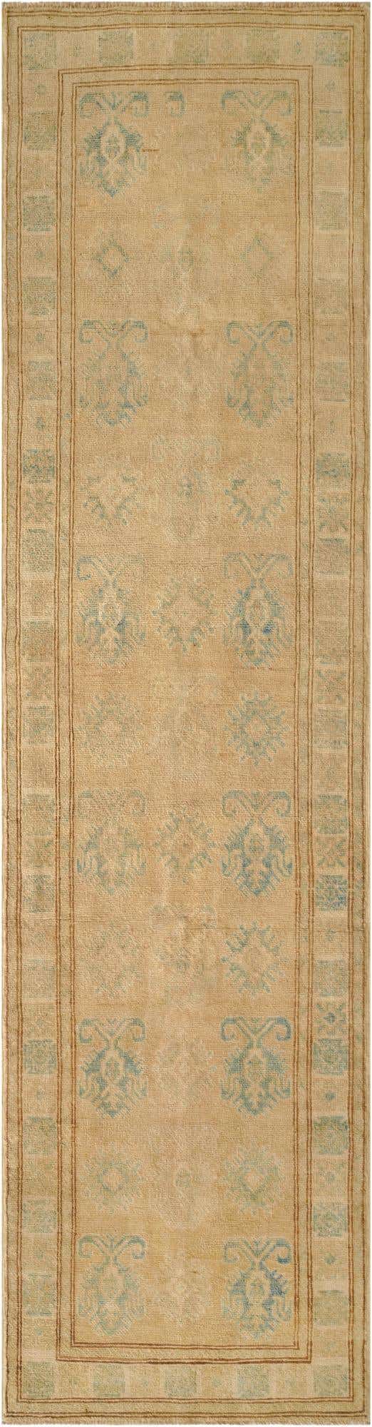 2' 6 x 9' 4 Hand Knotted Oushak Wool Runner Rug