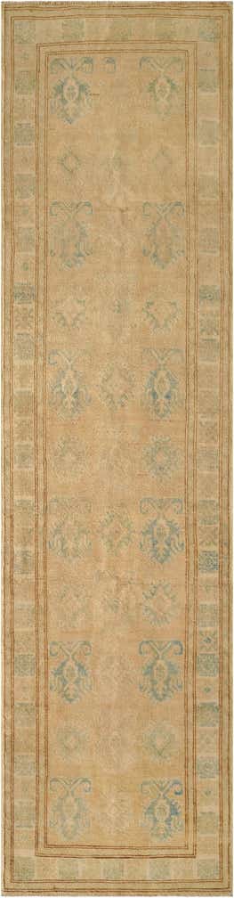 2' 6 x 9' 4 Hand Knotted Oushak Wool Runner Rug