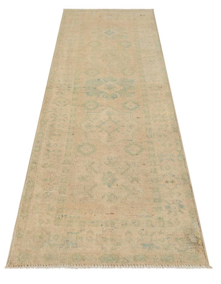Detail image of 1' 11 x 5' 11 Hand Knotted Oushak Wool Runner Rug