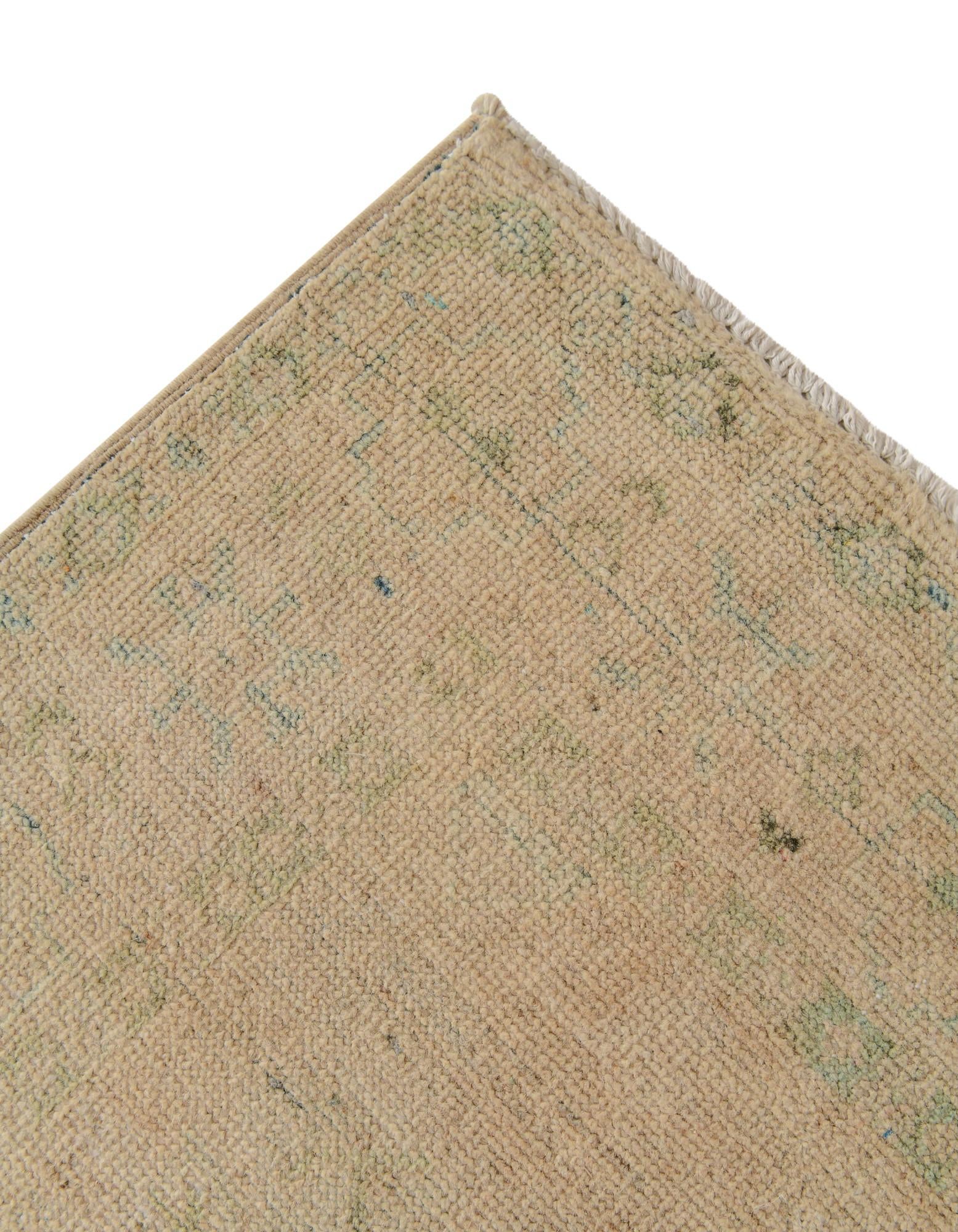 1' 11 x 5' 11 Hand Knotted Oushak Wool Runner Rug