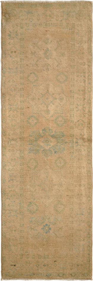 Detail image of 1' 11 x 5' 11 Hand Knotted Oushak Wool Runner Rug