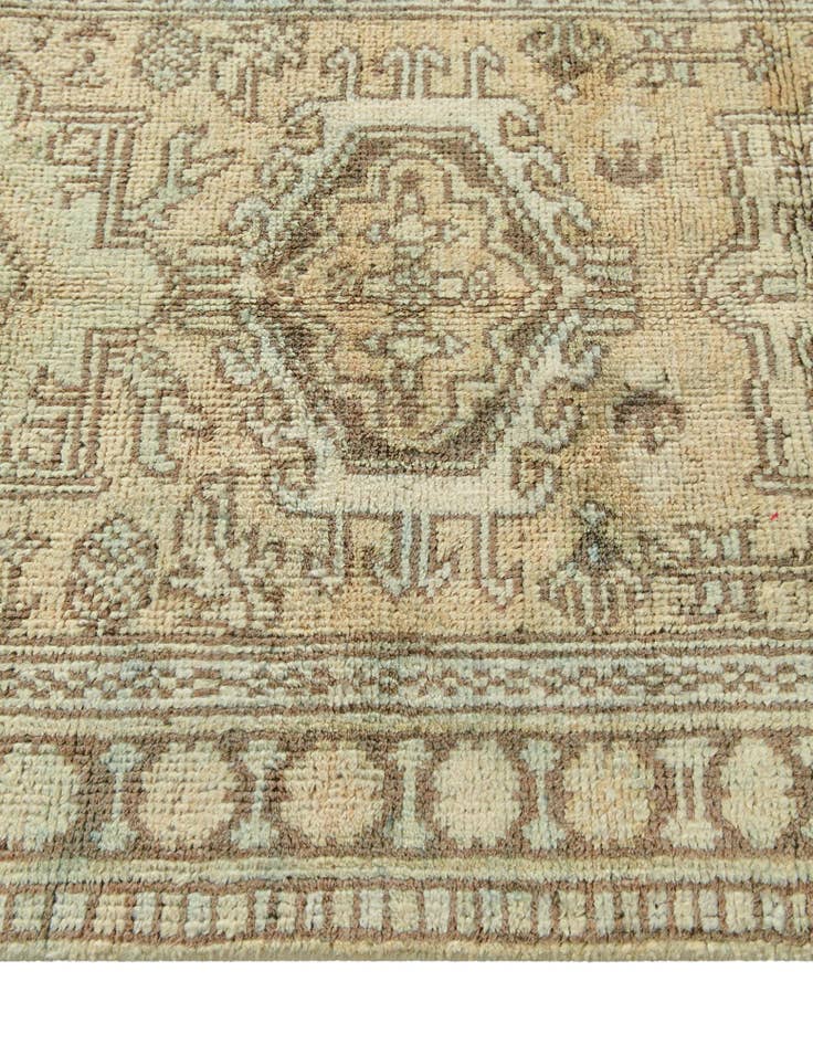 Detail image of 2' 6 x 9' 6  Hand Knotted Oushak Wool Runner Rug
