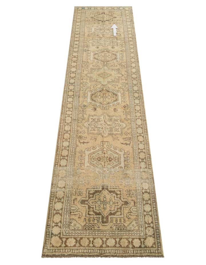2' 6 x 9' 6 Hand Knotted Oushak Wool Runner Rug