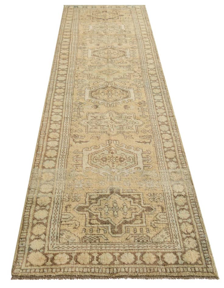 Detail image of 2' 6 x 9' 6  Hand Knotted Oushak Wool Runner Rug