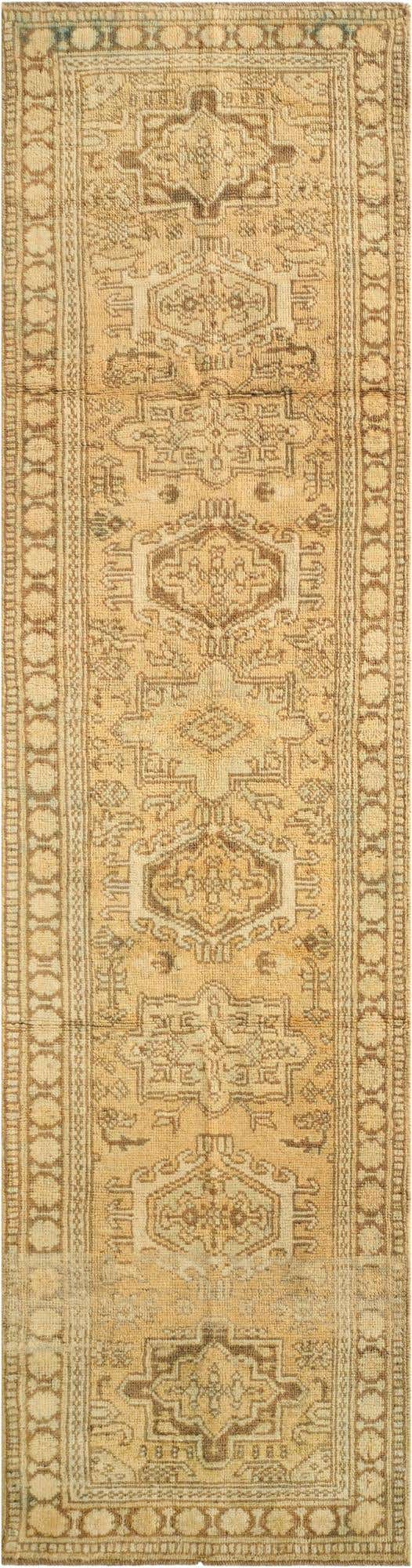 2' 6 x 9' 6 Hand Knotted Oushak Wool Runner Rug