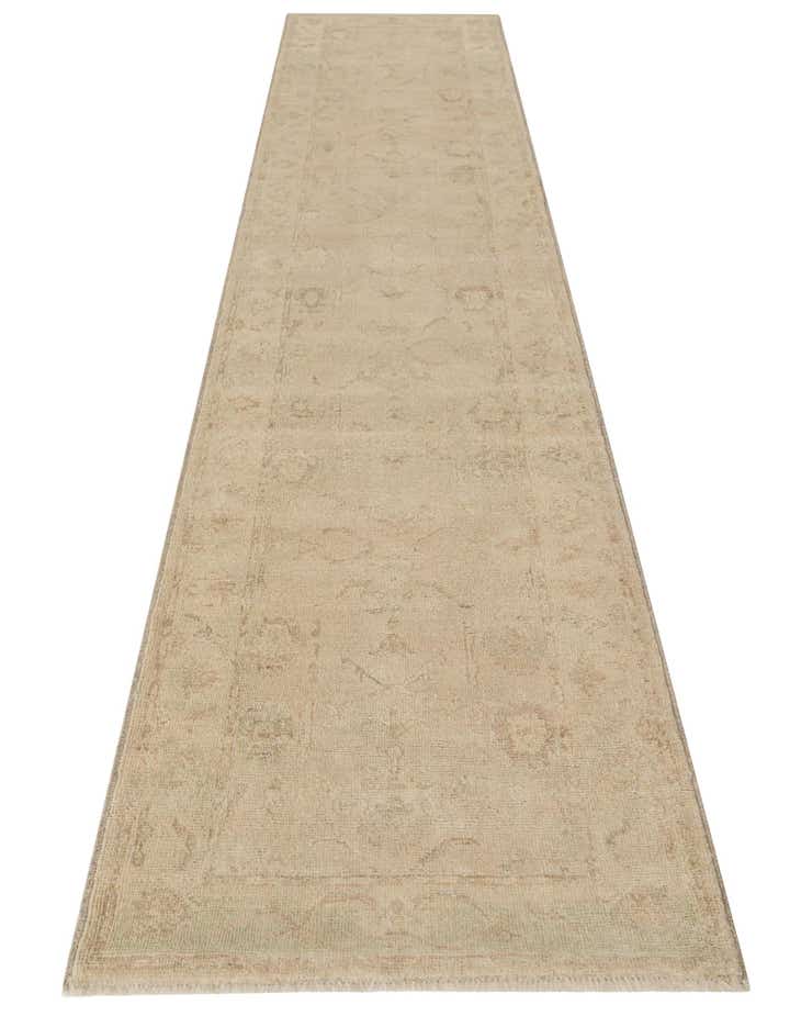 2' 9 x 12' 11 Hand Knotted Oushak Wool Runner Rug