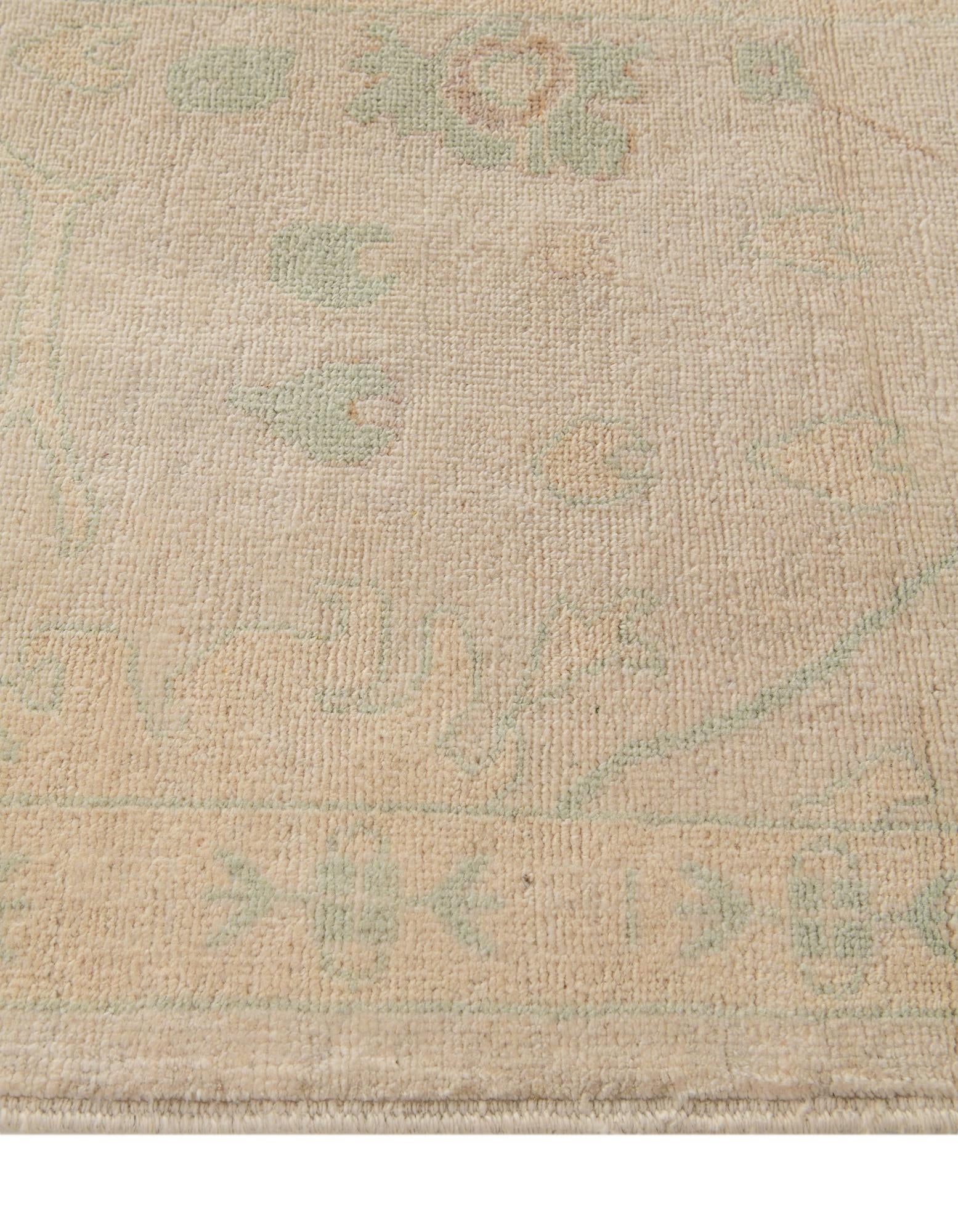 2' 8 x 13' 1 Hand Knotted Oushak Wool Runner Rug