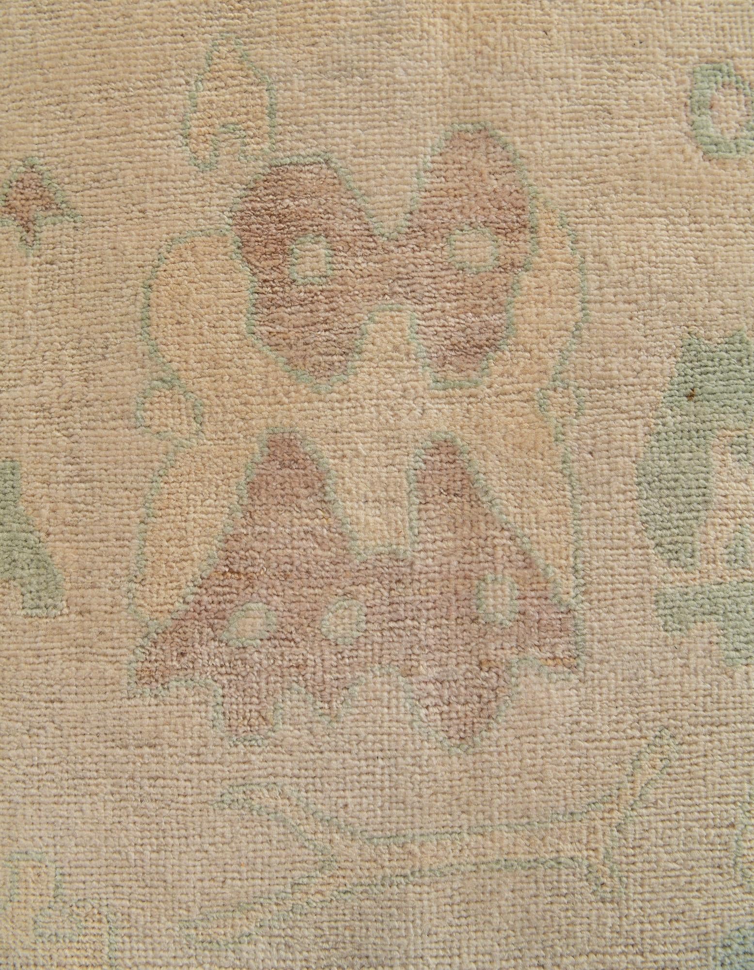2' 8 x 13' 1 Hand Knotted Oushak Wool Runner Rug
