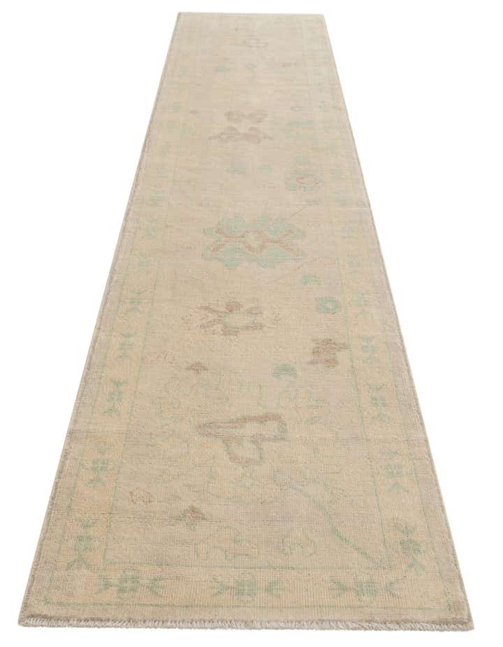 2' 8 x 13' 1 Hand Knotted Oushak Wool Runner Rug