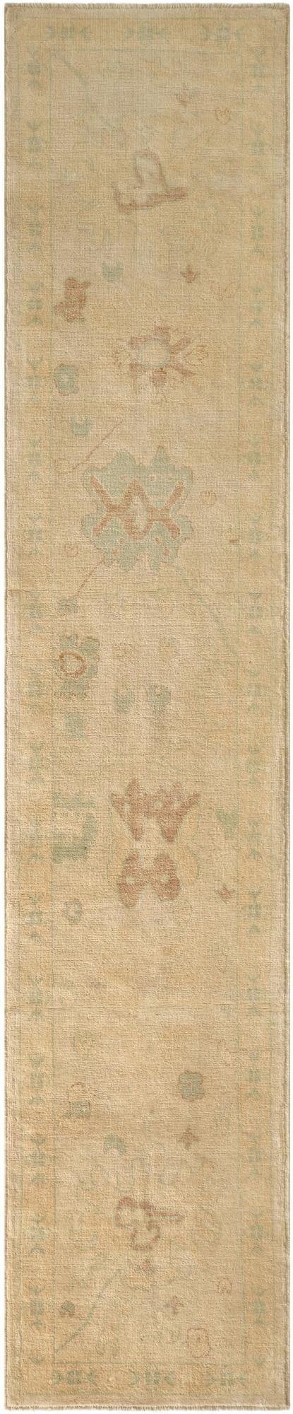 2' 8 x 13' 1  Hand Knotted Oushak Wool Runner Rug