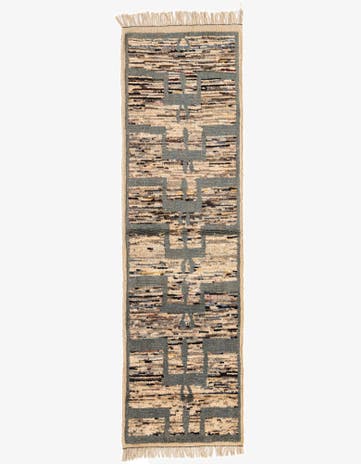 3' x 10' 2 Hand Knotted Oushak Wool Runner Rug